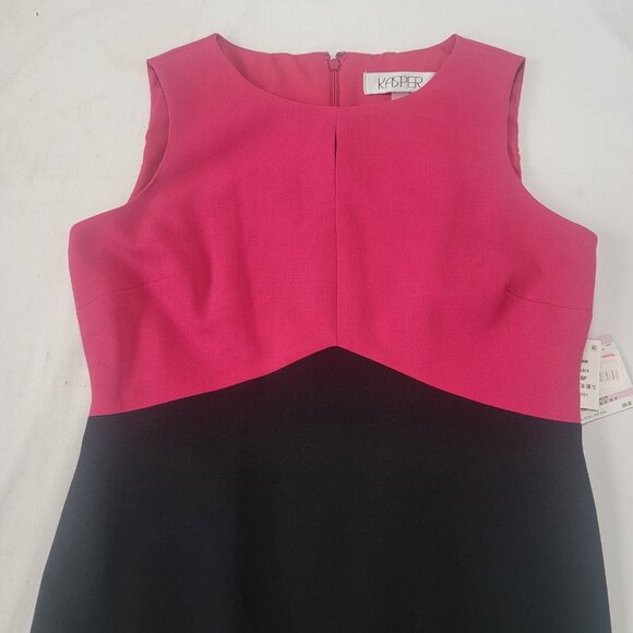 Kasper Women's Sleeveless Dress Lipstick Pink Black NEW Size 6P 6 P Petite $89. - Picture 2 of 7